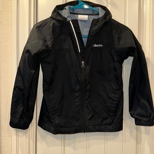 Columbia rain coat boys black size XS